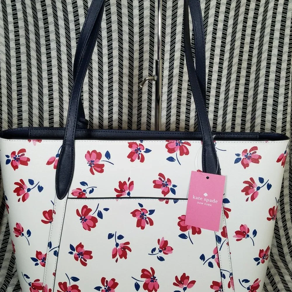 MAKE AN OFFER kate spade Cara Garden Toss Multi Floral New White Condition NWT - Picture 8 of 14